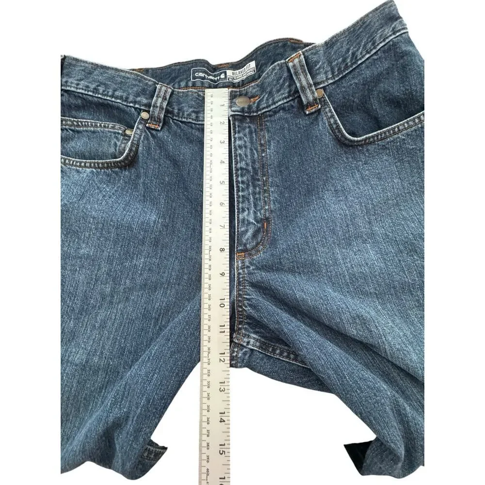 Carhartt Men's Relaxed Fit Blue Denim Jeans Medium‎ Wash 34x32